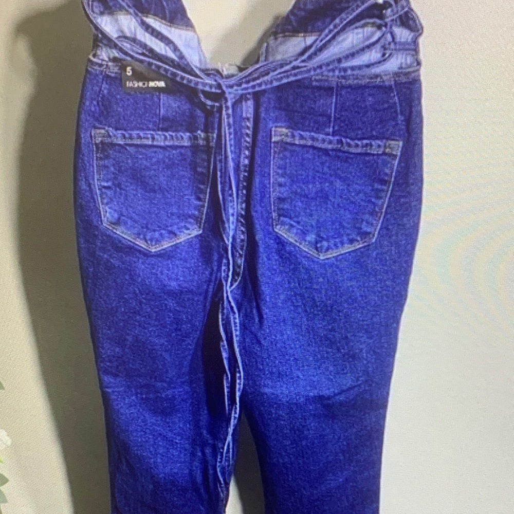 Fashion Nova Women's Indigo Denim Overalls